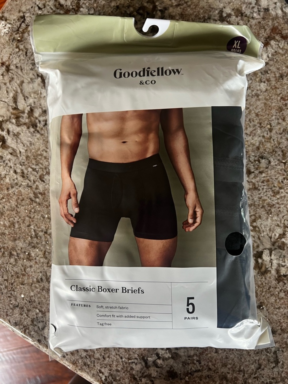 Goodfellow & Co Classic Boxer Briefs 5-Pack XL (40–42) Black NWT